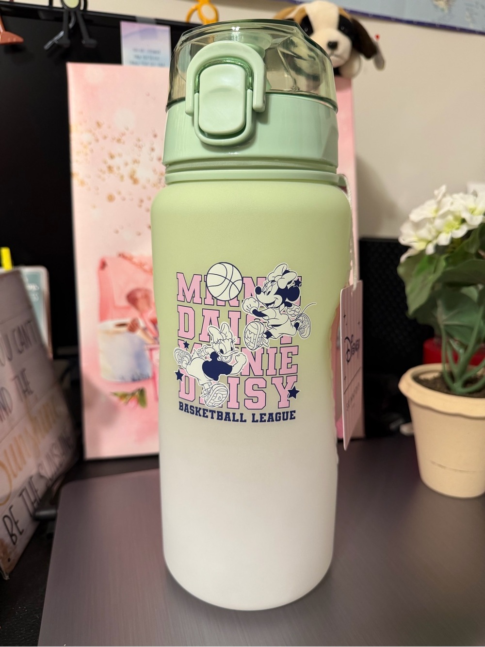 Disney Daisy & Minnie Pastel Green Stainless Water Bottle